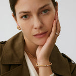 Rock Spike Bangle Bracelet in Gold Vermeil with Zircon – MaiaMina