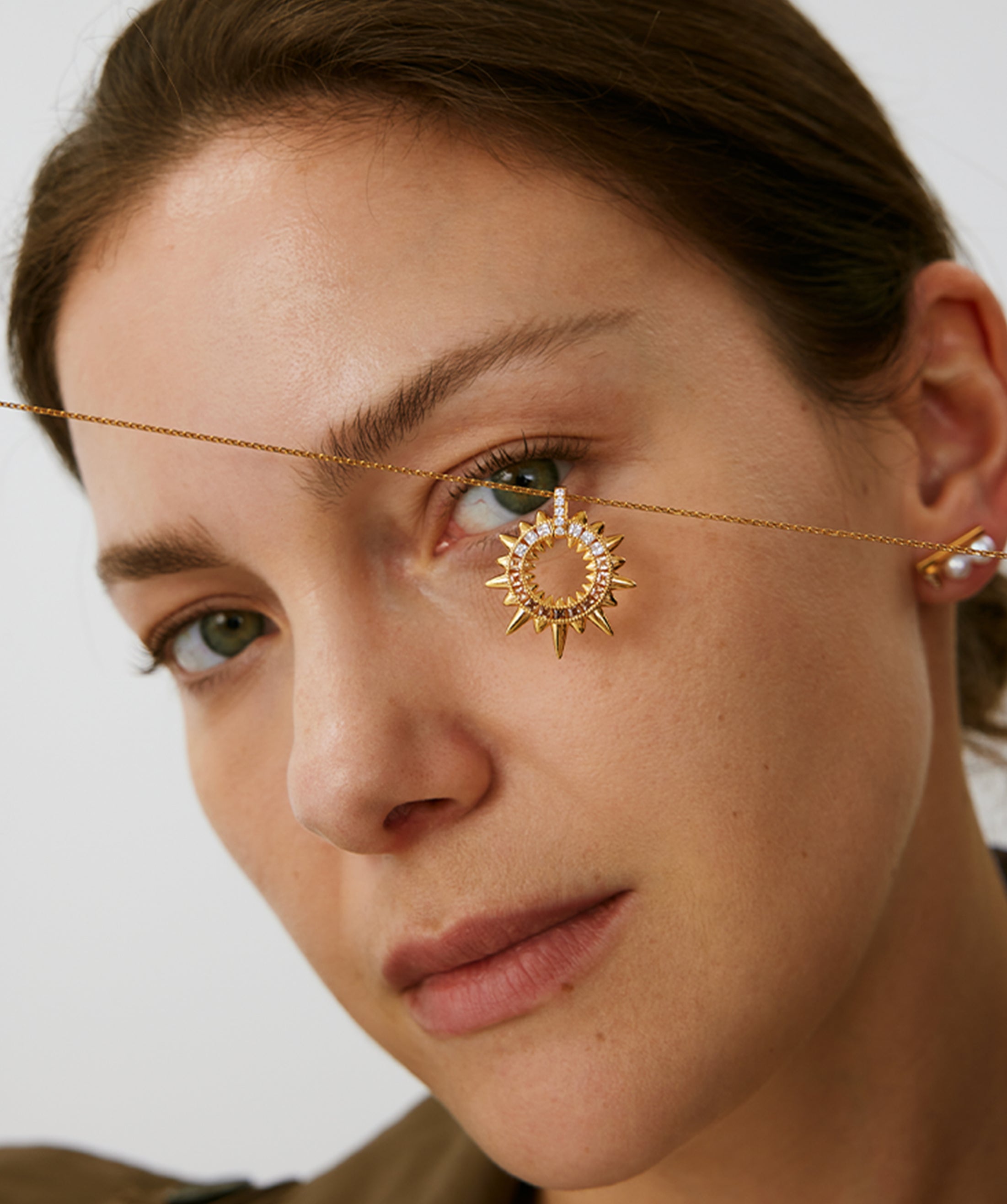 Gold Vermeil Spike Pendant Necklace with Gradient Gemstones โ MaiaMina