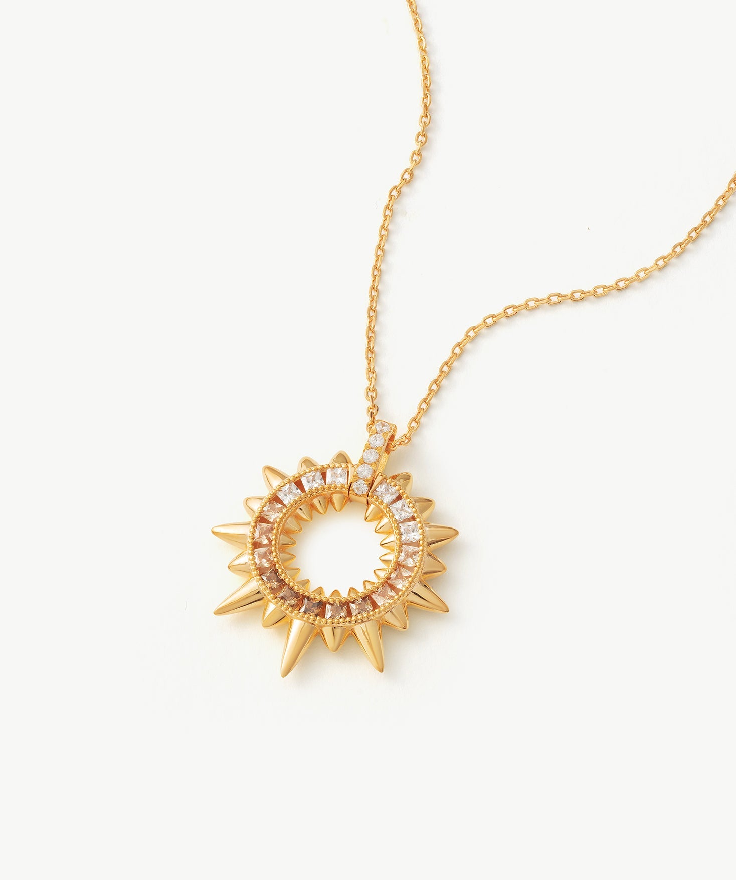 Gold Vermeil Spike Pendant Necklace with Gradient Gemstones – MaiaMina