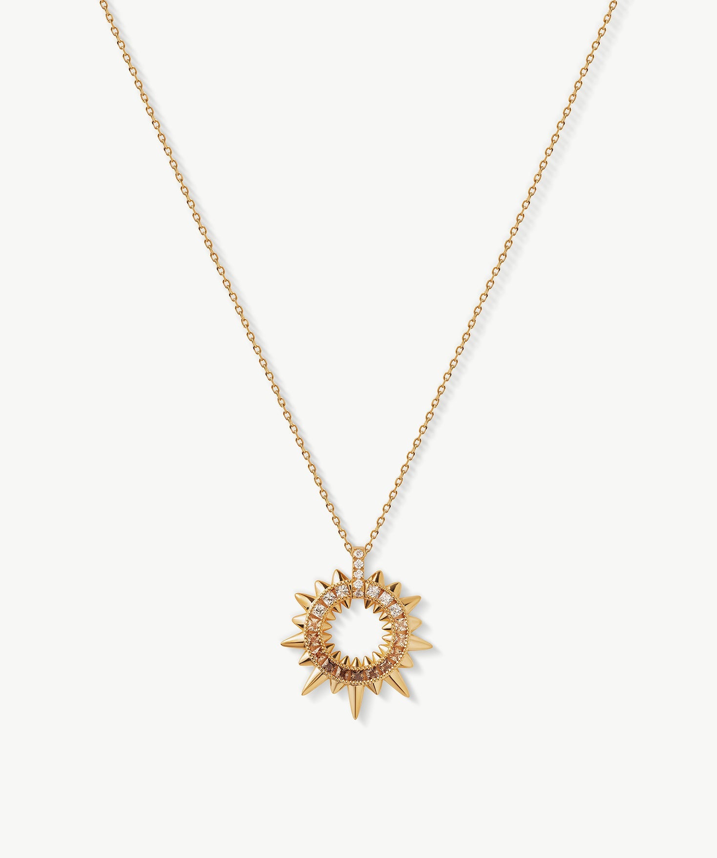 Gold Vermeil Spike Pendant Necklace with Gradient Gemstones – MaiaMina