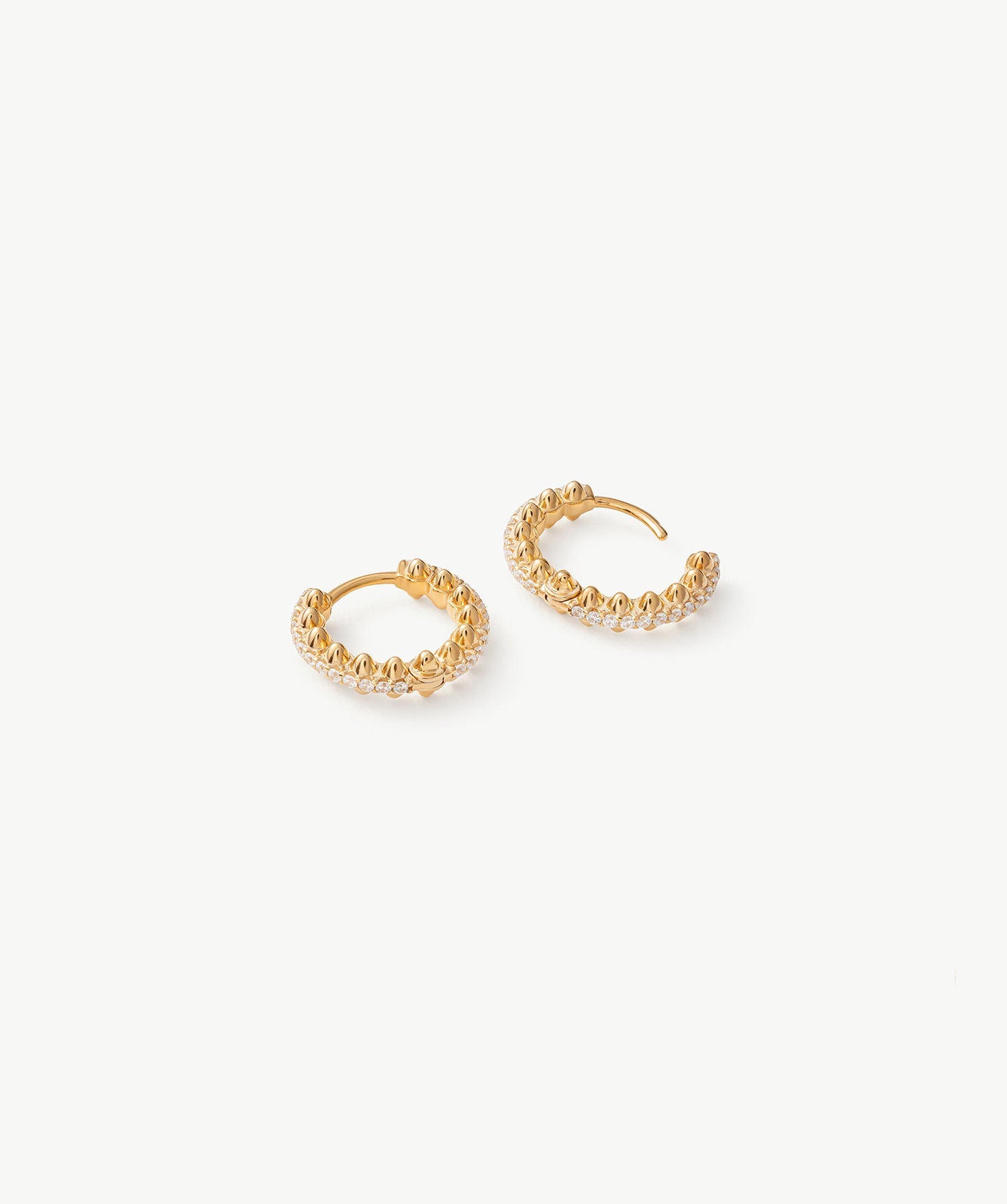 Gold Vermeil Spike Hoop Earrings with Gemstone Pave – MaiaMina
