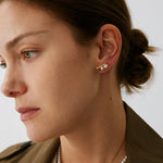 Rock Pearl Spike Stud Earrings | Gold Vermeil Pearl & Zircon Studs – MaiaMina