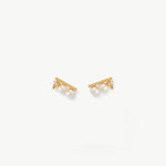 Rock Pearl Spike Stud Earrings | Gold Vermeil Pearl & Zircon Studs – MaiaMina