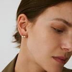 Rock Pearl Spike Stud Earrings | Gold Vermeil Pearl & Zircon Studs – MaiaMina