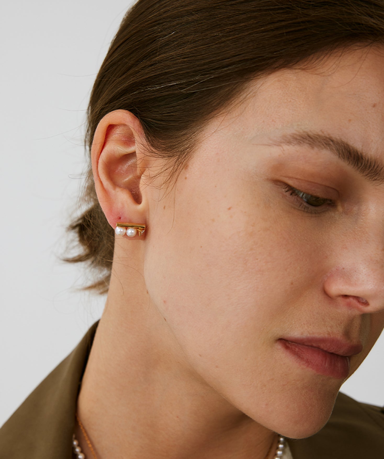 Rock Pearl Spike Stud Earrings | Gold Vermeil Pearl & Zircon Studs – MaiaMina