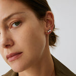 Rock Pearl Spike Stud Earrings | Gold Vermeil Pearl & Zircon Studs – MaiaMina