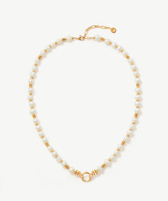 Baroque Pearl Snake Pendant Necklace in Gold Vermeil โ MaiaMina