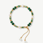 Malachite and Pearl Green Beaded Bracelet - MaiaMina