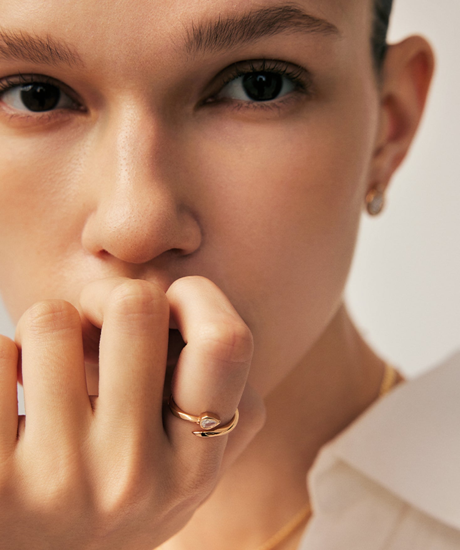 Gold Snake Open Ring Adjustable – Siva Collection | MaiaMina