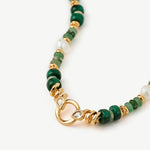 Gemstone Beaded Snake Pendant Necklace – 18K Gold Vermeil Jewelry | MaiaMina