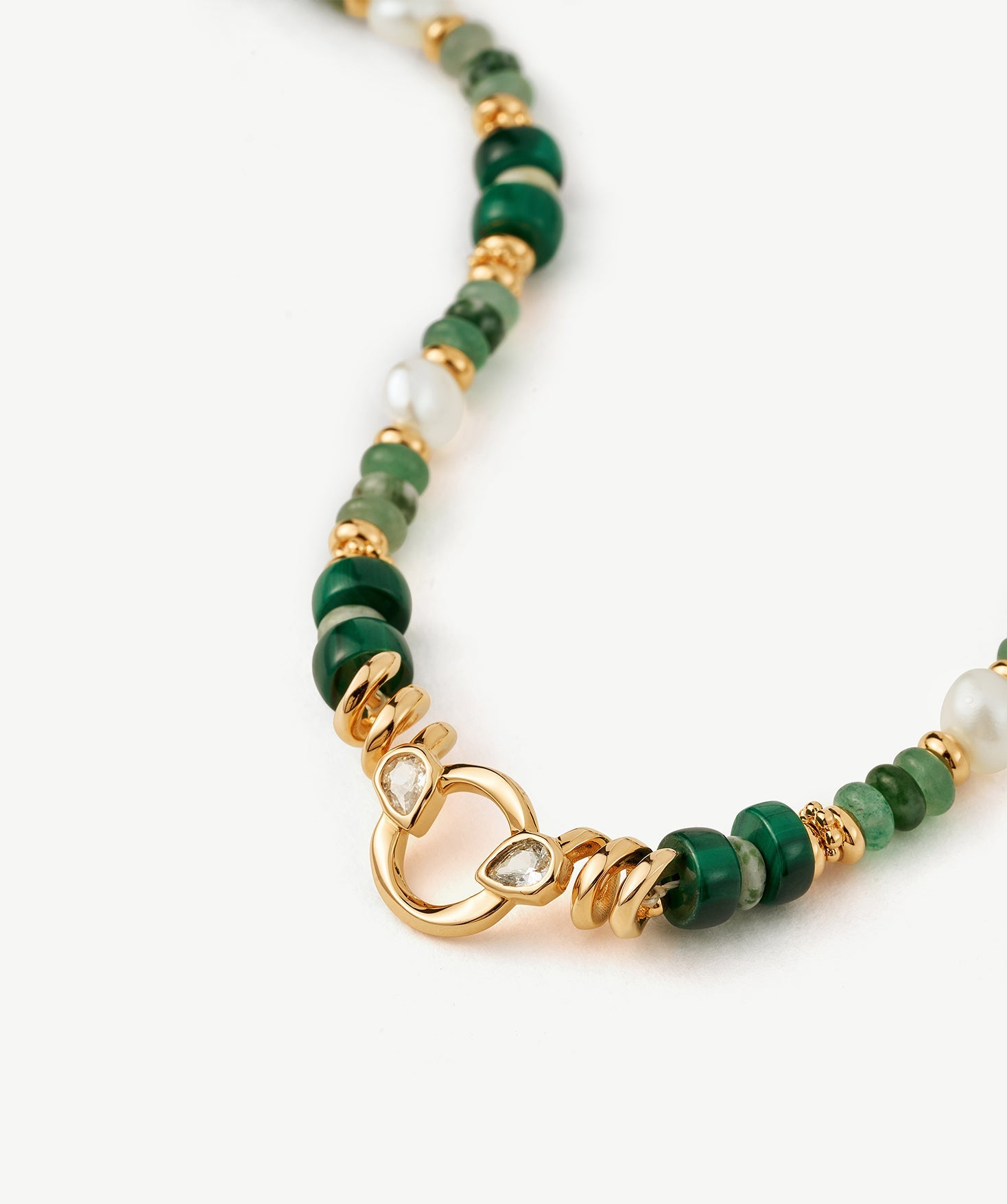 Gemstone Beaded Snake Pendant Necklace – 18K Gold Vermeil Jewelry | MaiaMina