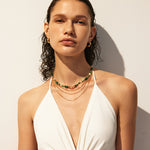 Gemstone Beaded Snake Pendant Necklace – 18K Gold Vermeil Jewelry | MaiaMina