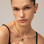 Black Onyx Snake Pendant Necklace – 18K Gold Vermeil Jewelry | MaiaMina