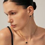 Black Onyx Snake Pendant Necklace – 18K Gold Vermeil Jewelry | MaiaMina