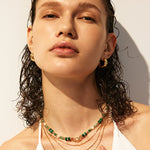 Gemstone Beaded Snake Pendant Necklace – 18K Gold Vermeil Jewelry | MaiaMina