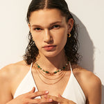 Gemstone Beaded Snake Pendant Necklace – 18K Gold Vermeil Jewelry | MaiaMina