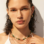 Gemstone Beaded Snake Pendant Necklace – 18K Gold Vermeil Jewelry | MaiaMina