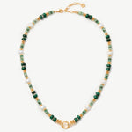 Gemstone Beaded Snake Pendant Necklace – 18K Gold Vermeil Jewelry | MaiaMina