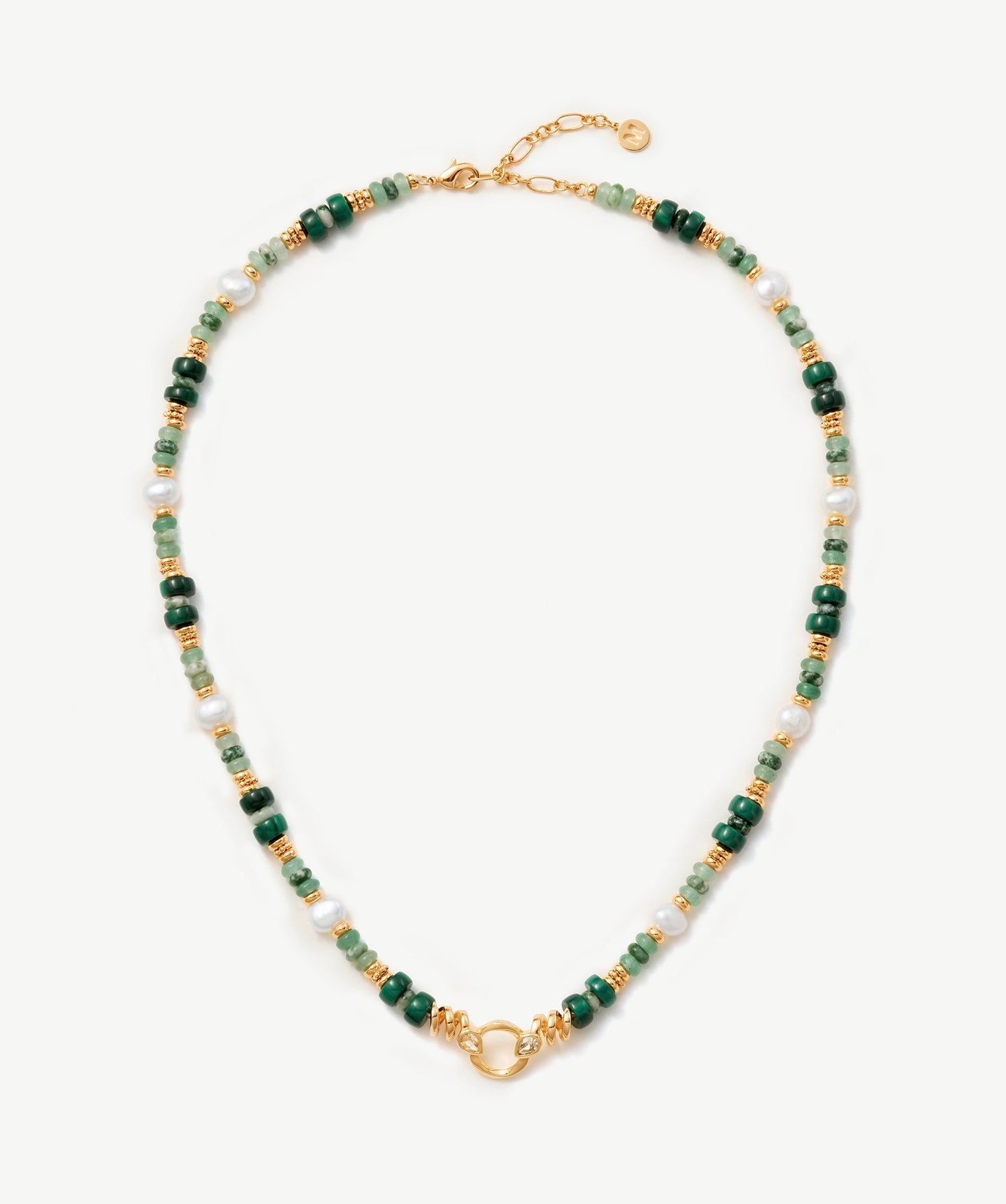 Gemstone Beaded Snake Pendant Necklace – 18K Gold Vermeil Jewelry | MaiaMina