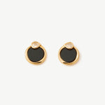 Black Onyx Snake Stud Earrings - 18K Gold Plated Jewelry | MaiaMina