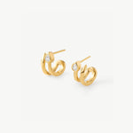 18K Gold Plated Snake Hoop Earrings with Pave Diamonds – Symbol of Rebirth & Strength | MaiaMina