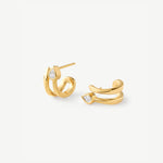 18K Gold Plated Snake Hoop Earrings with Pave Diamonds – Symbol of Rebirth & Strength | MaiaMina