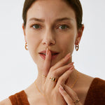 18K Gold Plated Mariner Adjustable Band Ring with Pave Diamonds – Genderless Nautical Design | MaiaMina