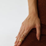 18K Gold Plated Mariner Adjustable Band Ring with Pave Diamonds – Genderless Nautical Design | MaiaMina