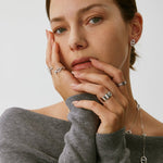 925 Sterling Silver Mariner Adjustable Band Ring with Pave Diamonds – Genderless Nautical Design | MaiaMina