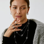 925 Sterling Silver Mariner Adjustable Band Ring with Pave Diamonds – Genderless Nautical Design | MaiaMina