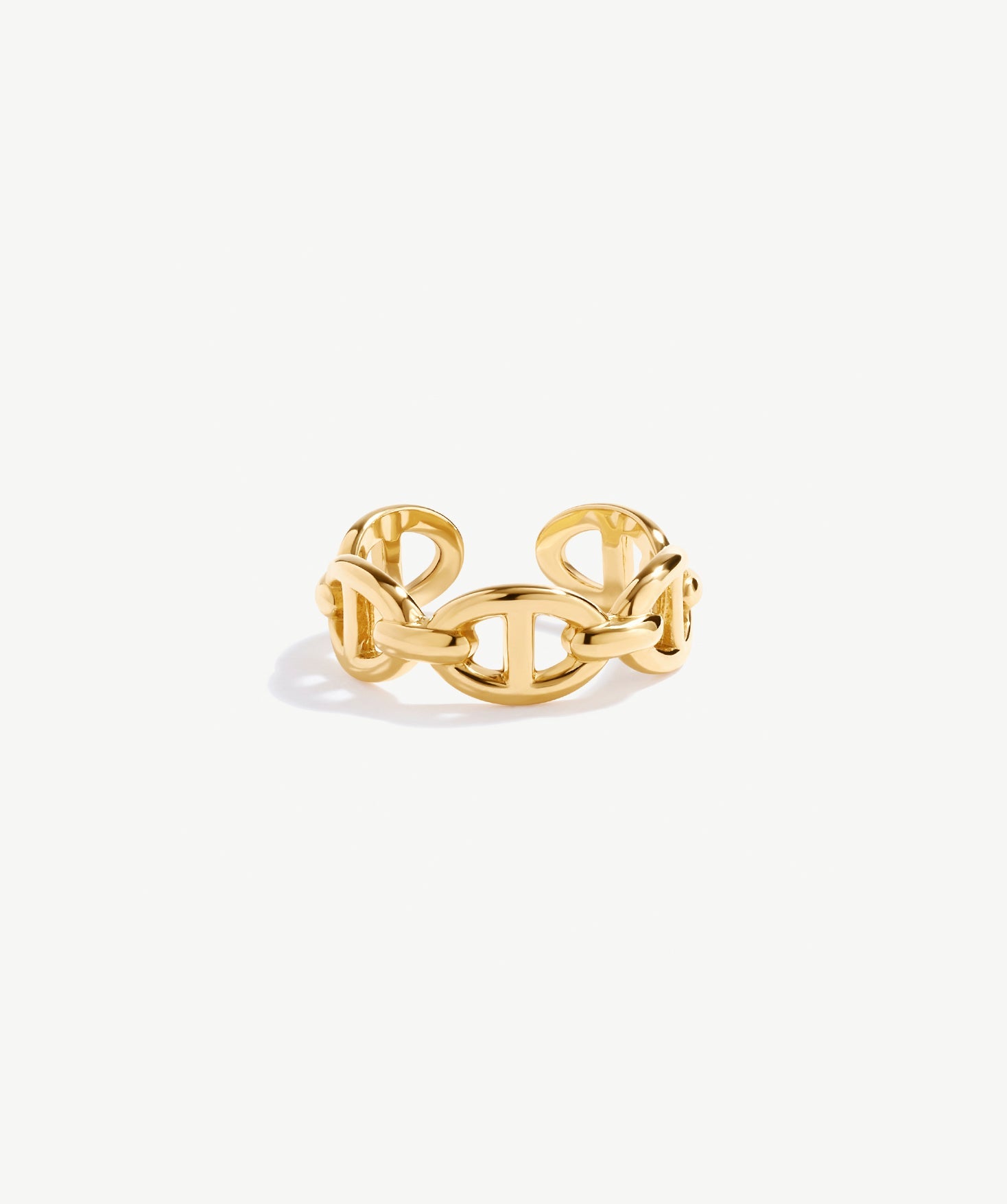 Adjustable Mariner Chain Ring for Women in 18k Yellow Gold Plate on 925 Sterling Silver, Vintage Open Ring Wrap and Fit to Every Finger | MaiaMina