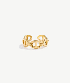 Adjustable Mariner Chain Ring for Women in 18k Yellow Gold Plate on 925 Sterling Silver, Vintage Open Ring Wrap and Fit to Every Finger | MaiaMina