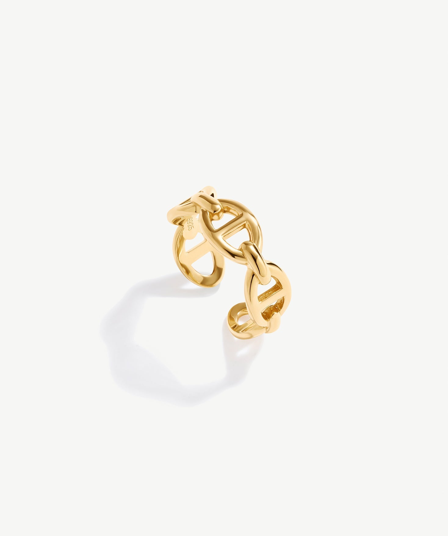 Adjustable Mariner Chain Ring for Women in 18k Yellow Gold Plate on 925 Sterling Silver, Vintage Open Ring Wrap and Fit to Every Finger | MaiaMina