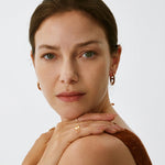 18K Gold Plated Mariner Hoop Earrings with Pave Diamonds – Contemporary Nautical Jewelry | MaiaMina