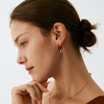 18K Gold Plated Mariner Hoop Earrings with Pave Diamonds – Contemporary Nautical Jewelry | MaiaMina