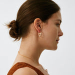 18K Gold Plated Mariner Hoop Earrings with Pave Diamonds – Contemporary Nautical Jewelry | MaiaMina