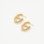 18K Gold Plated Mariner Hoop Earrings with Pave Diamonds – Contemporary Nautical Jewelry | MaiaMina