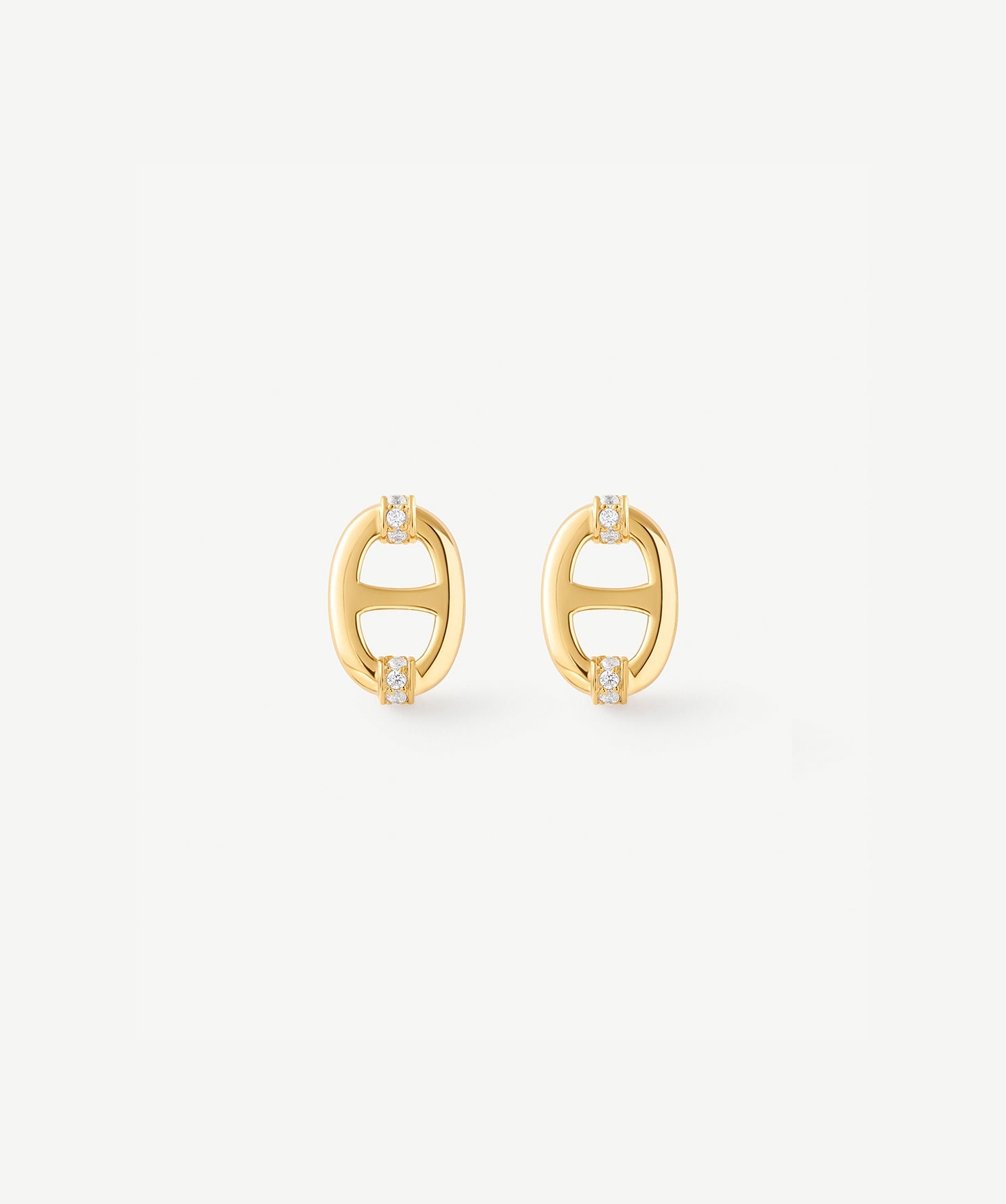 18K Gold Plated Mariner Stud Earrings – Elegant Nautical Design | MaiaMina