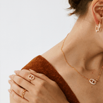 18K Gold Plated Pave Mariner Chain Adjustable Ring – Symbol of Strength & Courage | MaiaMina