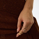 18K Gold Plated Pave Mariner Chain Adjustable Ring – Symbol of Strength & Courage | MaiaMina