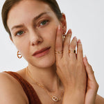 18K Gold Plated Pave Mariner Chain Adjustable Ring with Diamonds – Elegant Nautical Jewelry | MaiaMina