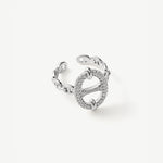 925 Sterling Silver Pave Mariner Chain Adjustable Ring – Symbol of Strength & Courage | MaiaMina