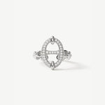 925 Sterling Silver Pave Mariner Chain Adjustable Ring – Symbol of Strength & Courage | MaiaMina