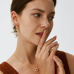 18K Gold Plated Pave Mariner Chain Adjustable Ring with Diamonds – Elegant Nautical Jewelry | MaiaMina