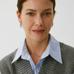 925 Sterling Silver Pave Mariner Interlocking Pendant Necklace – Elegant Geometric Jewelry | MaiaMina