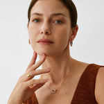 18K Gold Plated Pave Mariner Interlocking Pendant Necklace – Elegant Geometric Jewelry | MaiaMina