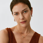 18K Gold Plated Pave Mariner Interlocking Pendant Necklace – Elegant Geometric Jewelry | MaiaMina