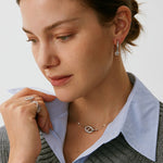 925 Sterling Silver Pave Mariner Interlocking Pendant Necklace – Elegant Geometric Jewelry | MaiaMina