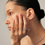 Gemstone Eternity Band Ring in Sterling Silver with Blue & Purple Gradient Stones – Wilda Collection | MaiaMina