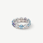Gemstone Eternity Band Ring in Sterling Silver with Blue & Purple Gradient Stones – Wilda Collection | MaiaMina